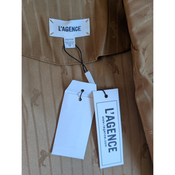 NWT L'AGENCE Skyler Collared Wrap Robe Jacket Size XXS Dark Khaki Horse #1G480 - Picture 7 of 13